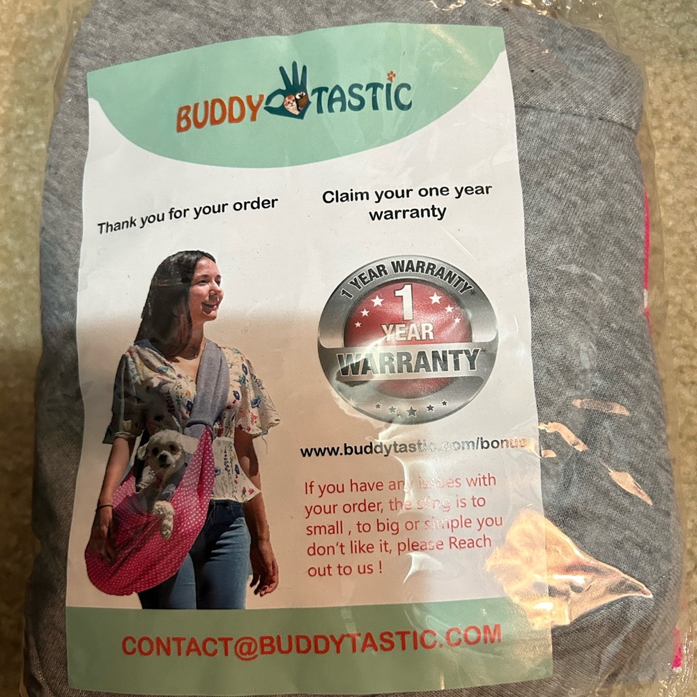 Gray and Pink Dog Carrier